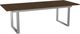 Amisco Customizable Burton 120" Rectangular Extendable Table with 1" Walnut Veneer Top and 1 Leaf-0