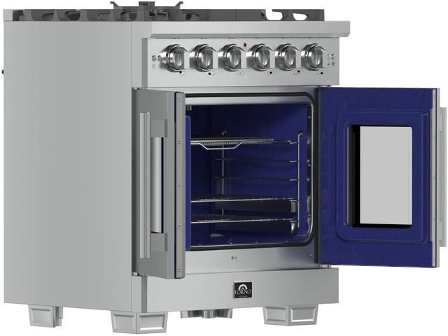 FORNO® Capriasca 30" Stainless Steel Pro Style Gas Range-3