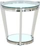 Mazin Furniture Paola Glass Top End Table with Polished Chrome Base -0