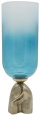 A & B Home Blue/Gold/White Glisten Glass and Aluminum Vase-0