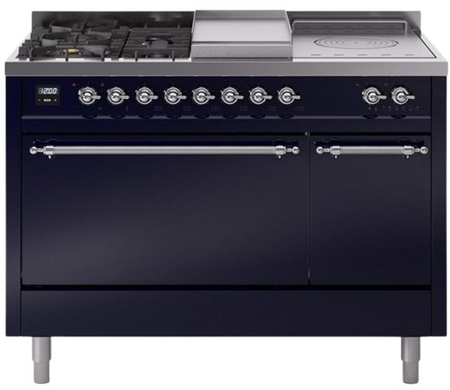 Ilve® Nostalgie II Series 48" Midnight Blue Pro Style Dual Fuel Range-0