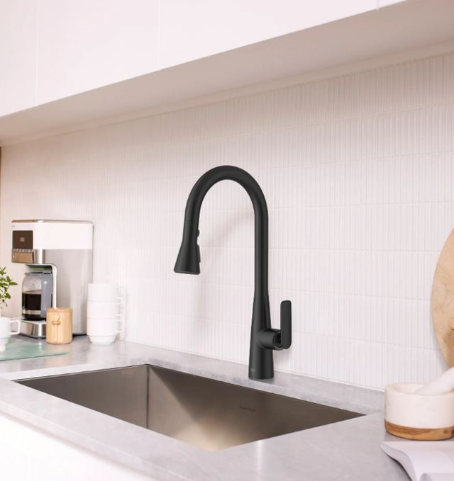 American Standard Aspirations Matte Black Pull-Down Kitchen Faucet-1