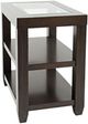 Jofran Inc. Urban Icon Glass Top Chairside Table with Merlot Base-0