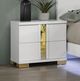 Furniture of America® Lillestrom 4-Piece White/Gold Queen Bedroom Set-3