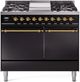 Ilve® Nostalgie II Series 40" Glossy Black Pro Style Dual Fuel Range-0