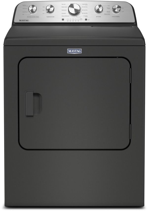 Maytag® Volcano Black Top Load Washer & Electric Dryer Laundry Pair-2