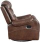Mazin Furniture Putnam Brown Swivel Glider Reclining Chair-3