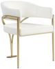 Meridian Furniture Madelyn Cream/Brushed Brass Velvet Dining Chair-0