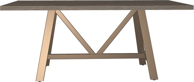 Amisco Customizable Octavia Thermo Fused Laminate Rectangular Dining Table Top with Metal Base-3