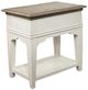 Riverside Furniture Myra Natural Chairside Table with Paperwhite Base-4