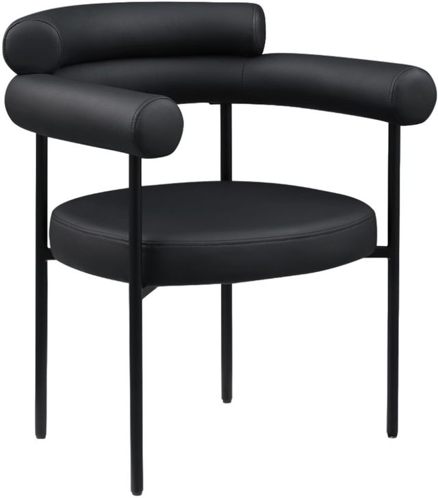 Meridian Furniture Blake Black/Matte Black Upholstered Dining Arm Chair-0