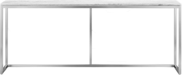 Magnussen Home® Esme White Marble Sofa Table with Brushed Nickel Base-1