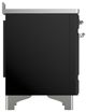Ilve® Majestic III 48" Glossy Black Pro Style Induction Range with Solid Door and Chrome Trim-3
