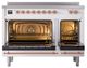 Ilve® Nostalgie II Noblesse 48'' White Pro Style Induction Range with Copper Trim-1