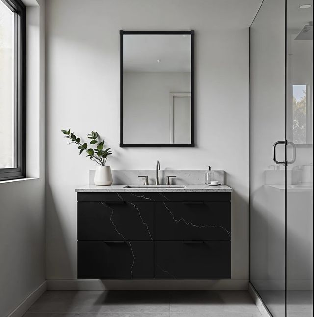Renwil® Kauri Matte Black Accent Mirror-1