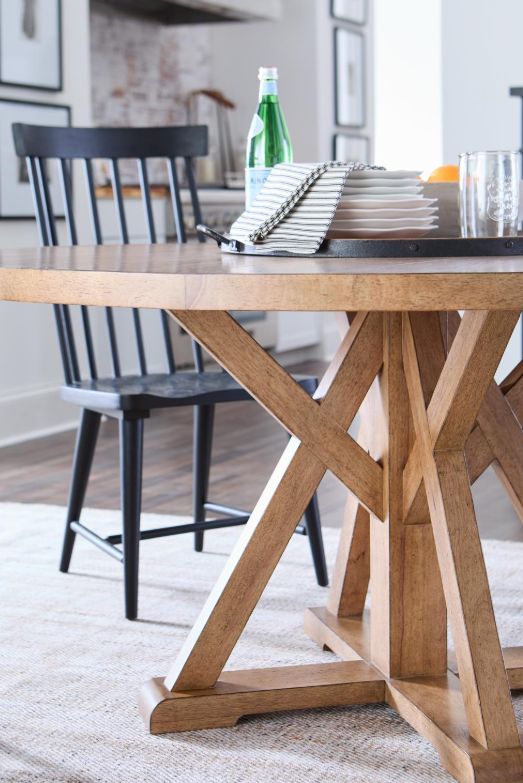 Legacy Classic Today's Traditions Natural Hickory Round Pedestal Dining Table-2