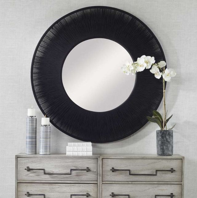 Uttermost® Sailor's Knot Black Round Mirror-1