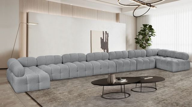 Meridian Furniture Ames 9-Piece Grey Boucle Sectional-2