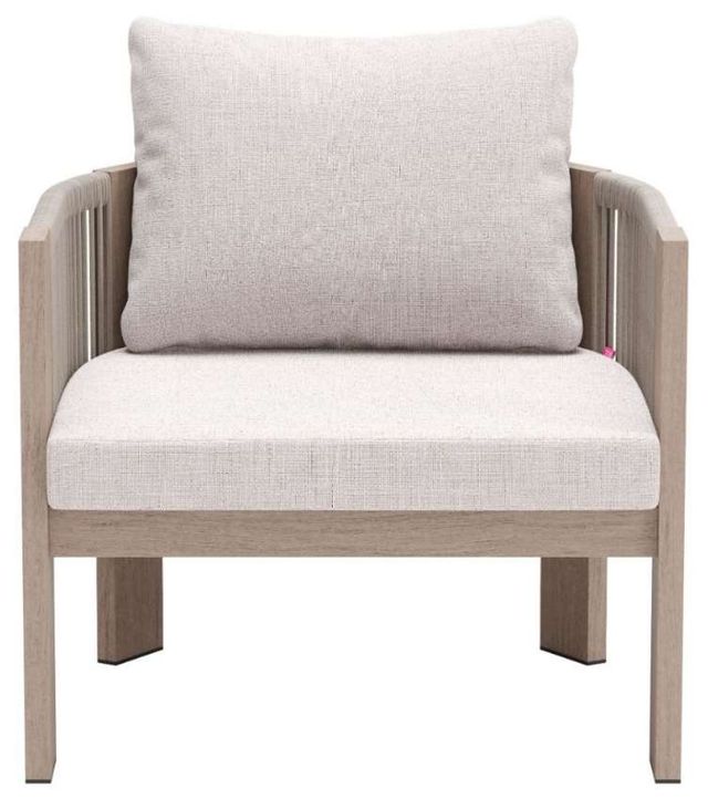 Zuo® Modern Rebel Beige/Brown Fabric Outdoor Accent Chair-1