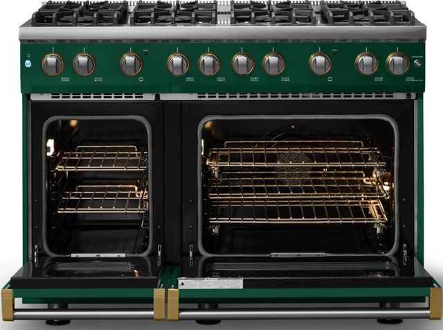 Viking® 5 Series 48" Ivy Pro Style Gas (LP) Range with Brushed Brass Trim-1