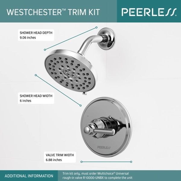 Peerless Westchester® Chrome 14S Shower Only Trim-1