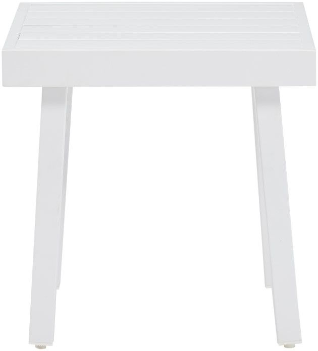 Linon Alora White Aluminum Outdoor Side Table-2