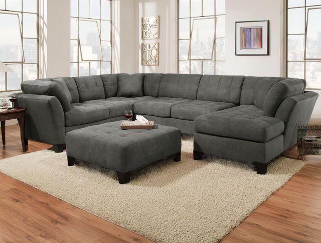 Corinthian Furniture Matrix Charcoal Ottoman-1