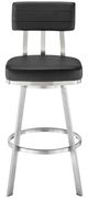 Armen Living Benjamin Black/Brushed Stainless Steel Bar Stool-1