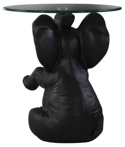 Powell® Ernie Glass Top Elephant Side Table with Dark Gray Base-4
