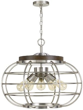 Cal® Lighting & Accessories Liberty Brushed Steel Chandelier-0