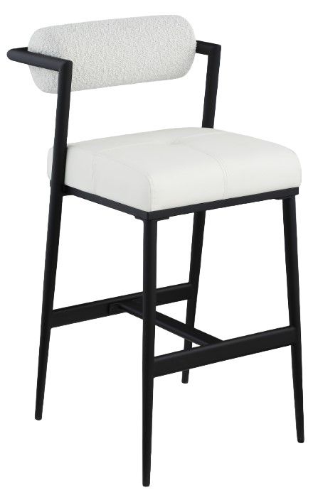 Meridian Furniture Stryker Cream/Matte Black Bar Stool-0