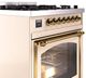 Ilve® Nostalgie II Noblesse 30" Antique White Pro Style Dual Fuel Range with Brass Trim-4