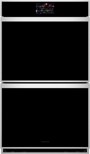 front view of the Monogram® Minimalist Collection 30" Stainless Steel Double Electric Wall Oven