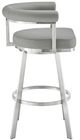 Armen Living Magnolia Brushed Stainless Steel/Light Grey 30'' Barstool-2