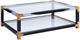 ACME Furniture Lafty Clear Glass Top Coffee Table with Copper Base-0