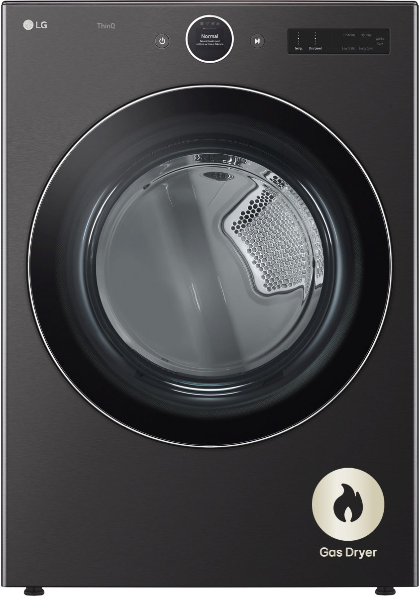 LG 7.4 Cu. Ft. Black Steel Front Load Gas Dryer | Yale Appliance