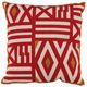 A & B Home Brown/Red/White 18" Throw Pillow-0