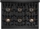 ZLINE Classic Series Autograph Edition 36" Black Stainless Steel Gas Rangetop with Polished Gold Accents-1