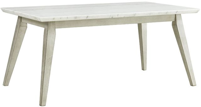 Elements International Bette 7-Piece White Upholstered Dining Set-3