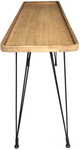 Moe's Home Collection Rollo Brown Rattan Console Table with Black Metal Legs-2