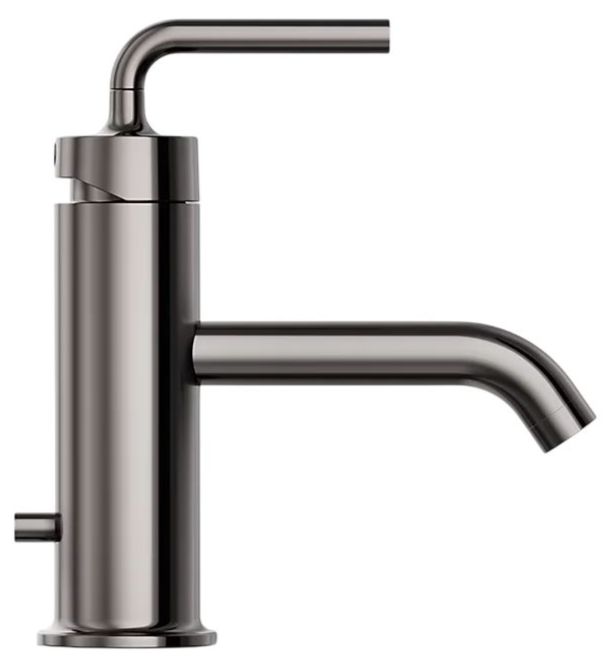 KOHLER® Purist® Vibrant Titanium Single-Handle Bathroom Sink Faucet with Straight Lever Handle-2