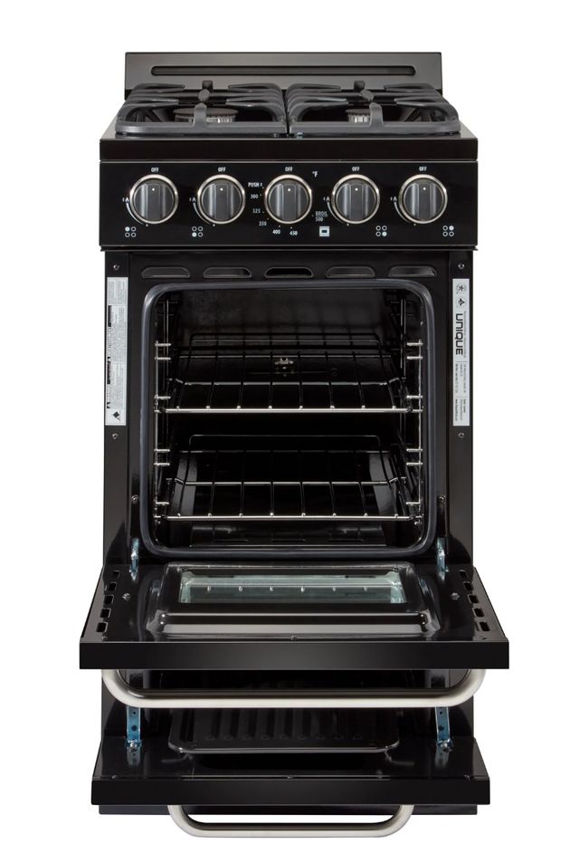 Unique Appliances 20" Black Classic Off Grid Freestanding Propane Range-1