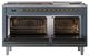 Ilve® Nostalgie II Noblesse 60'' Blue Gray Pro Style Dual Fuel Range with Brass Trim-1