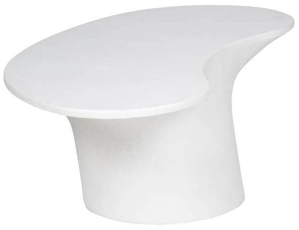 Moe's Home Collection Yumi White Fiberglass Outdoor Coffee Table-2