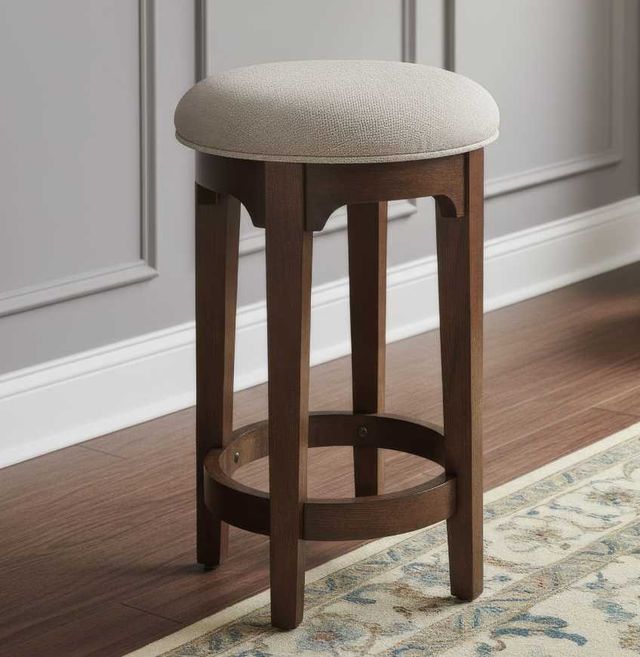 Liberty Furniture Arden Road Cream/Satin Cherry Upholstered Console Stool-1