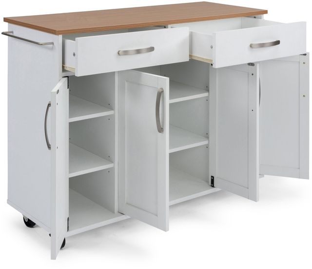 homestyles® Storage Plus Off-White Kitchen Cart-4