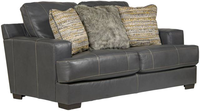 Jackson Furniture Marco Gunmetal Leather Loveseat-0
