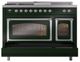 Ilve® Nostalgie II Noblesse 48'' Emerald Green Pro Style Dual Fuel Range with Chrome Trim-3