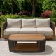 New Classic® Home Furnishings Veranda Gray/Natural Fabric/Wicker Outdoor Patio Sofa-1
