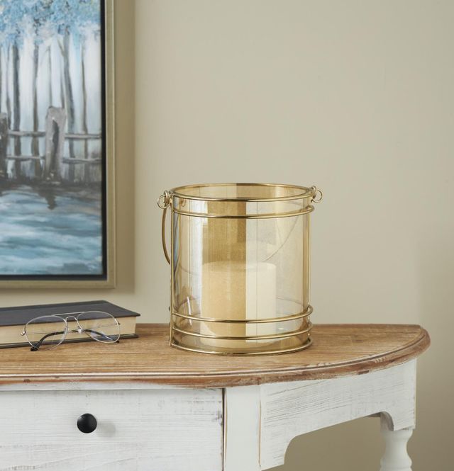 Deco Marche Gold 8" Candle Lantern-4